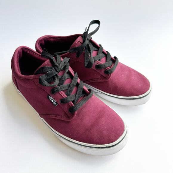 Vans Youth Size 6 Burgundy Canvas Skate Shoes – Lace-Up Sneakers - Picture 1 of 7